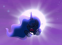 Size: 702x508 | Tagged: safe, screencap, princess luna, alicorn, pony, g4, to where and back again, dream walker luna, eyes closed, female, mare, moon, open mouth, screaming, solo