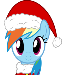 Size: 6979x8464 | Tagged: safe, artist:pink1ejack, part of a set, rainbow dash, pony, g4, absurd resolution, cute, dashabetes, female, hat, looking at you, santa hat, simple background, solo, transparent background