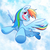 Size: 900x900 | Tagged: safe, artist:jgu112, rainbow dash, pony, g4, female, flying, sky, solo