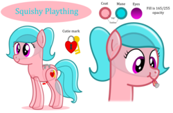 Size: 3000x1950 | Tagged: safe, artist:bladedragoon7575, oc, oc only, oc:squishy plaything, inflatable pony, original species, air nozzle, cute, handles, inflatable, pool toy, reference sheet, tongue out