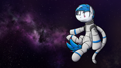 Size: 1920x1080 | Tagged: safe, artist:moemneop, oc, oc only, oc:kami, pony, astronaut, floating, solo, spacesuit, this will end in tears and/or death, wallpaper, zero gravity