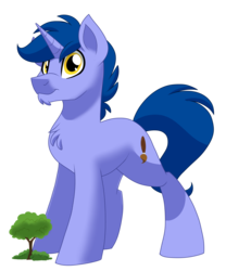 Size: 1500x1800 | Tagged: safe, oc, oc only, oc:splash stroke, pony, unicorn, fluffy, giant pony, macro, male, solo, stallion, tree