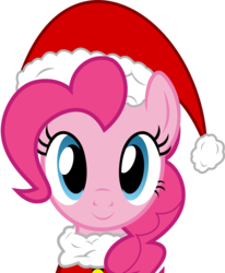 Size: 6979x8464 | Tagged: dead source, safe, artist:pink1ejack, part of a set, pinkie pie, earth pony, pony, g4, absurd resolution, female, hat, looking at you, santa hat, simple background, smiling, solo, transparent background