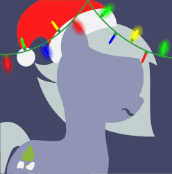 Size: 795x800 | Tagged: safe, artist:arifproject, edit, part of a set, limestone pie, earth pony, pony, g4, animated, arif's christmas pones, christmas lights, dark background, derpibooru background pony icon, female, frown, garland, gif, hat, lights, lineless, mare, minimalist, santa hat, simple background, solo