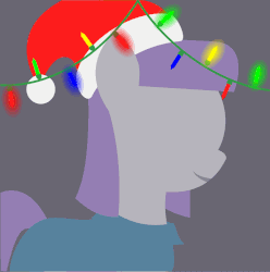 Size: 795x800 | Tagged: safe, artist:arifproject, edit, part of a set, maud pie, earth pony, pony, g4, animated, arif's christmas pones, beautiful, christmas lights, cute, dark background, derpibooru background pony icon, female, garland, gif, gray background, happy, hat, lights, lineless, mare, maudabetes, minimalist, santa hat, simple background, smiling, solo, when she smiles