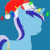 Size: 795x800 | Tagged: safe, artist:arifproject, edit, part of a set, minuette, pony, unicorn, g4, animated, arif's christmas pones, beautiful, blue background, christmas, christmas lights, cute, derpibooru background pony icon, female, garland, gif, happy, hat, holiday, horn, lights, lineless, mare, minimalist, minubetes, santa hat, simple background, smiling, solo