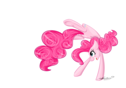 Size: 1024x718 | Tagged: safe, artist:themagicfantasy, pinkie pie, earth pony, pony, g4, backbend, female, flexible, simple background, solo, transparent background