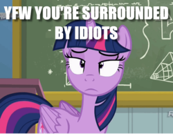 Size: 592x460 | Tagged: safe, edit, edited screencap, screencap, twilight sparkle, alicorn, pony, g4, top bolt, annoyed, female, image macro, lidded eyes, meme, solo, twilight sparkle (alicorn), unamused