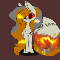 Size: 2000x2000 | Tagged: safe, artist:brokensilence, oc, oc only, oc:ember stones, pegasus, pony, female, fire, high res, long mane, solo