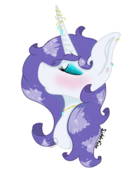 Size: 768x1024 | Tagged: safe, artist:liddieneko, rarity, pony, g4, female, jewelry, makeup, necklace, piercing, punk, simple background, solo, transparent background