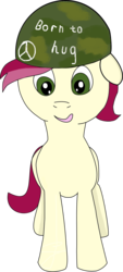 Size: 907x2000 | Tagged: safe, artist:voona, derpibooru exclusive, roseluck, earth pony, pony, g4, 1000 hours in ms paint, female, floppy ears, helmet, ms paint, open mouth, simple background, smiling, solo, transparent background