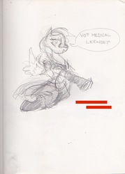 Size: 834x1163 | Tagged: safe, artist:explonova, oc, oc only, pony, clothes, cosplay, costume, medic, medic (tf2), sketch, solo, team fortress 2
