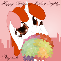 Size: 4275x4275 | Tagged: dead source, safe, artist:an-m, oc, oc only, oc:righty tighty, pony, absurd resolution, cute, female, floppy ears, flower, looking at you, pony oc, solo