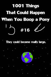Size: 800x1200 | Tagged: safe, artist:barbra, part of a set, oc, oc only, unnamed oc, earth pony, pony, 1001 boops, animated, boop, earth, finger, giant pony, gif, macro, pony bigger than a planet, solo, space