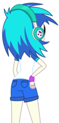 Size: 1500x3100 | Tagged: safe, artist:sketchmcreations, dj pon-3, vinyl scratch, equestria girls, g4, my little pony equestria girls: legend of everfree, back of head, female, rear view, simple background, solo, transparent background, vector