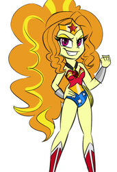 Size: 518x756 | Tagged: dead source, safe, artist:wubcakeva, adagio dazzle, equestria girls, g4, my little pony equestria girls: rainbow rocks, bare shoulders, clothes, cosplay, costume, female, sleeveless, solo, strapless, wonder woman