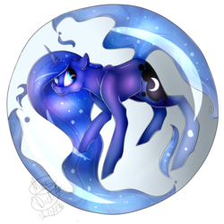 Size: 1024x1024 | Tagged: safe, artist:missdids, princess luna, pony, g4, bubble, female, simple background, solo, transparent background