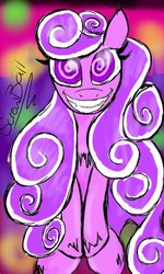 Size: 600x1000 | Tagged: safe, artist:zomixnu, screwball, pony, g4, evil grin, female, grin, looking at you, phone drawing, smiling, solo