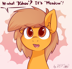 Size: 960x920 | Tagged: safe, artist:dsp2003, oc, oc only, oc:meadow stargazer, earth pony, pony, bust, female, open mouth, portrait, single panel, solo, style emulation