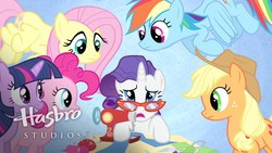 Size: 1920x1080 | Tagged: safe, screencap, applejack, fluttershy, pinkie pie, rainbow dash, rarity, twilight sparkle, pony, g4, suited for success, art of the dress, female, hasbro studios, mane six, watermark