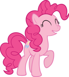 Size: 5406x6000 | Tagged: safe, artist:slb94, pinkie pie, earth pony, pony, 28 pranks later, g4, absurd resolution, excited, eyes closed, female, mare, raised hoof, simple background, solo, transparent background, vector