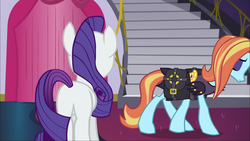 Size: 1920x1080 | Tagged: safe, screencap, rarity, sassy saddles, pony, canterlot boutique, g4, butt, female, mare, plot