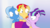 Size: 1366x768 | Tagged: safe, artist:doublewbrothers, screencap, princess cadance, starlight glimmer, sunset shimmer, trixie, pony, g4, animated at source, counterparts, filly, filly starlight glimmer, filly sunset shimmer, filly trixie, gradient background, open mouth, teen princess cadance, thought crimes, twilight's counterparts, younger