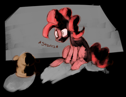 Size: 1200x926 | Tagged: safe, artist:post-it, madame leflour, pinkie pie, g4, colored sketch, sketch, stare, staring contest