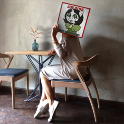 Size: 600x600 | Tagged: safe, alternate version, artist:ficficponyfic, edit, edited edit, oc, oc only, oc:joyride, human, colt quest, chair, flower, flower vase, irl, photo, photofunia, picture frame, table, text