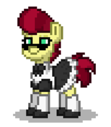 Size: 263x300 | Tagged: safe, edit, oc, oc only, oc:aces high, pony, pony town, clothes, maid, solo