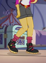 Size: 520x720 | Tagged: safe, screencap, sunset shimmer, equestria girls, g4, my little pony equestria girls: legend of everfree, cropped, female, head out of frame, legs, pictures of legs, solo