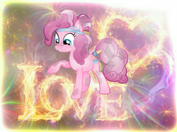 Size: 1600x1199 | Tagged: safe, artist:riofluttershy, artist:theshadowstone, pinkie pie, crystal pony, pony, g4, female, fireworks, heart, solo