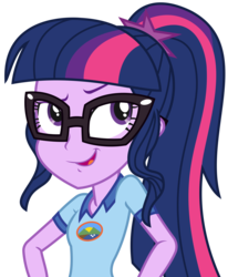 Size: 2500x3038 | Tagged: safe, artist:sketchmcreations, sci-twi, twilight sparkle, equestria girls, g4, my little pony equestria girls: legend of everfree, female, high res, simple background, smug, solo, transparent background, vector