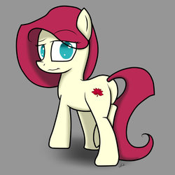 Size: 800x800 | Tagged: safe, artist:jaomt2015, oc, oc only, oc:scarlette lotus, earth pony, pony, butt, female, gray background, looking back, mare, plot, simple background, solo