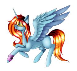 Size: 1187x1108 | Tagged: safe, artist:minelvi, oc, oc only, alicorn, pony, alicorn oc, eye clipping through hair, female, horn, mare, signature, simple background, solo, transparent background, wings