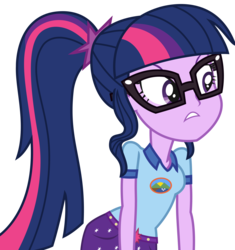 Size: 2700x2878 | Tagged: safe, artist:sketchmcreations, sci-twi, twilight sparkle, equestria girls, g4, my little pony equestria girls: legend of everfree, annoyed, female, frown, high res, simple background, solo, transparent background, vector