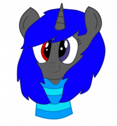 Size: 466x500 | Tagged: artist needed, safe, oc, oc only, oc:dream vezpyre, oc:dream², pony, unicorn, clothes, heterochromia, solo