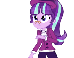 Size: 907x720 | Tagged: safe, artist:yaycelestia0331, snowfall frost, starlight glimmer, equestria girls, g4, equestria girls-ified, female, glasses, hat, jabot, simple background, solo, top hat, transparent background, vector