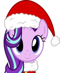 Size: 6979x8464 | Tagged: safe, artist:pink1ejack, part of a set, starlight glimmer, pony, unicorn, g4, absurd resolution, christmas, cute, female, glimmerbetes, hat, looking at you, mare, santa hat, simple background, smiling, solo, transparent background, vector