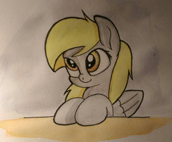 Size: 1024x849 | Tagged: safe, artist:chrispy248, derpy hooves, pegasus, pony, g4, female, mare, solo, traditional art