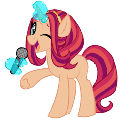 Size: 1024x968 | Tagged: safe, artist:azure-art-wave, oc, oc only, pony, unicorn, female, magic, mare, microphone, simple background, singing, solo, transparent background