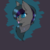 Size: 2000x2000 | Tagged: safe, artist:brokensilence, oc, oc only, oc:moonlit dusk, bat pony, pony, :3, :p, abstract background, bust, chibi, clothes, colored pupils, cute, ear fluff, ear tufts, fangs, female, fluffy, hair over one eye, high res, mare, neck fluff, ocbetes, scarf, shading, slit pupils, smiling, solo, tongue out