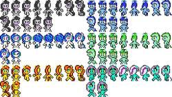 Size: 514x292 | Tagged: safe, coloratura, dj pon-3, lyra heartstrings, minuette, octavia melody, sunset shimmer, vinyl scratch, g4, countess coloratura, filly fantasy vi, final fantasy, final fantasy vi, pixel art, sprite, sprite sheet