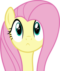 Size: 3377x4000 | Tagged: safe, artist:slb94, fluttershy, pony, g4, :<, cute, female, frown, innocent, simple background, solo, transparent background, vector