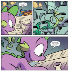 Size: 668x684 | Tagged: safe, artist:jay fosgitt, idw, official comic, spike, dragon, friends forever #35, g4, my little pony: friends forever, spoiler:comic, comic, male, squirm-spore