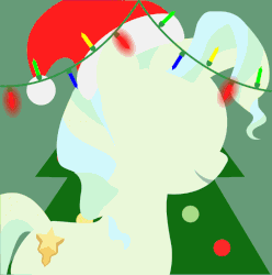Size: 795x800 | Tagged: safe, artist:arifproject, edit, part of a set, vapor trail, pegasus, pony, g4, animated, arif's christmas pones, beautiful, christmas, christmas lights, christmas tree, cute, derpibooru background pony icon, female, garland, gif, green background, happy, hat, holiday, lights, lineless, mare, minimalist, santa hat, simple background, smiling, solo, tree, vaporbetes