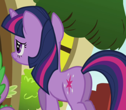 Size: 653x571 | Tagged: safe, screencap, twilight sparkle, pony, g4, magical mystery cure, butt, cropped, female, mare, plot