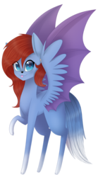 Size: 1614x2898 | Tagged: safe, artist:bonniebatman, oc, oc only, bat pony, pony, female, mare, simple background, solo, tongue out, transparent background