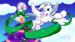 Size: 1920x1080 | Tagged: safe, artist:anscathmarcach, star catcher, pegasus, pony, g3, christmas, female, solo