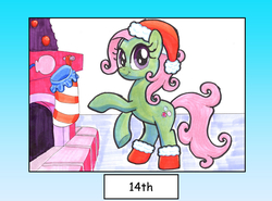 Size: 2813x2083 | Tagged: safe, artist:bbqninja501st, minty, pony, g3, advent calendar, christmas, female, high res, solo